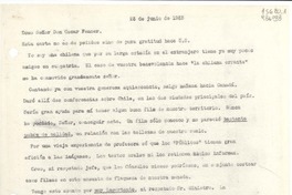 [Carta] 1953 jun. 25 [al] Excmo. Señor Don Oscar Fenner