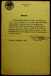 Documentos del consulado relativos a Juan Miguel Godoy