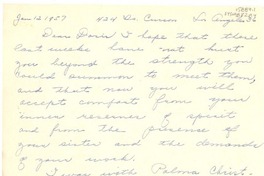 [Carta] 1957 jan. 12, Los Angeles, [Estados Unidos] [a] Doris Dana, [Long Island, New York, [Estados Unidos].