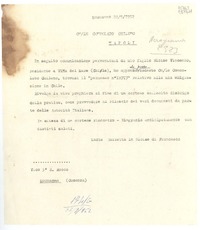 [Carta] 1952 sett. 22, Mormanno, [Italia] [al] Consolato chileno, a Napoli, [Italia]