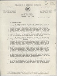 [Carta] 1949 dic. 19, Washington 6, D. C., E.U.A. [a la] Sra. Gabriela Mistral, co Dr. Alfonso Reyes, Industria 122, México, D. F., México