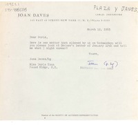 [Carta] 1965 ene. 22, [New York, Estados Unidos] [a] Doris Dana, New York, [Estados Unidos]