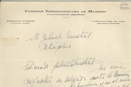[Carta] 1945 nov. 22, Buenos Aires, [Argentina] [a] Sta. Gabriela Mistral, Petrópolis