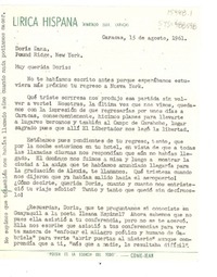 [Carta] 1961 ago 15, Caracas, [Venezuela] [a] Doris Dana, New York, [Estados Unidos]