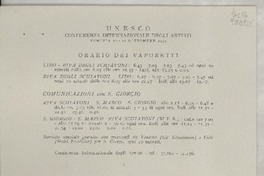 [Tarjeta] Conferenza Internazionale degli Artisti : Venezia 22 -28 Settembre 1952