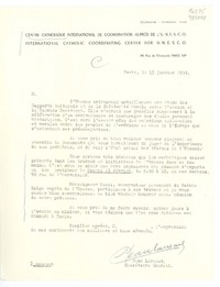 [Carta] 1954 janv. 13, Paris, [France] [a] [Gabriela Mistral]