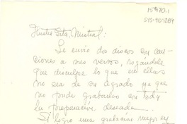 [Carta] 1953 feb. 5, La Habana, Cuba [a] Gabriela Mistral