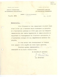 [Carta] 1934 nov. 20, Paris, [Francia] [a] Mademoiselle