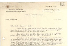 [Carta] 1936 juil 1, Paris, [Francia] [a] Mademoiselle G. Mistral, Lisbonne