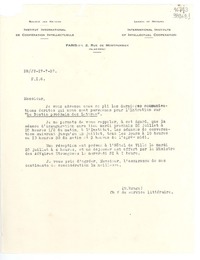 [Carta] 1937 juil. 17, Paris, [Francia] [a] Monsieur