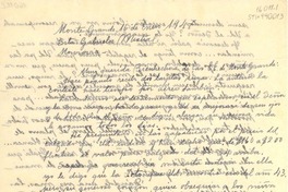 [Carta] 1947 ene. 16, Monte Grande, [Chile] [a] Gabriela Mistral, Monrovia, [Estados Unidos]