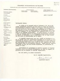 [Carta] 1947 abr. 3, Washington D. C., [Estados Unidos] [a] Distinguida Señora