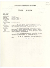[Carta] 1947 abr. 8, Washington D. C., [Estados Unidos] [a] Señorita Gabriela Mistral, 1305 Buena Vista Ave., Monrovia, Calif.