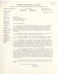 [Carta] 1947 sept. 20, Washington D. C., [Estados Unidos] [a] Señorita Gabriela Mistral, 729 East Anapamu Street, Santa Bárbara, Calif.