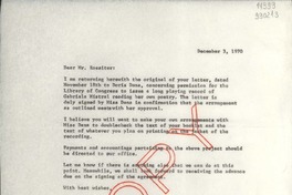 [Carta] 1970 Dec. 3, [Estados Unidos] [a] Mr. William W. Rossiter, Washington D. C.