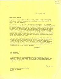 [Carta] 1965 Jan. 18, [Estados Unidos] [a] Madame William Aspenwall Bradley, Paris