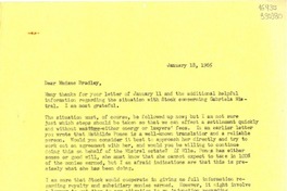 [Carta] 1965 Jan. 18, [Estados Unidos] [a] Madame William Aspenwall Bradley, Paris
