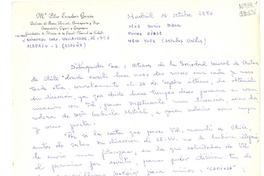 [Carta] 1970 oct. 18, Madrid, España [a] Miss Doris Dana, Pound Ridge, New York, Estados Unidos