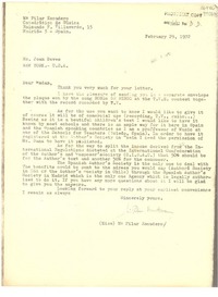 [Carta] 1972 Feb. 29, Catedrático de Música, Raimundo F. Villaverde, 15, Madrid 3, Spain [a] Ms. Joan Daves, New York, U.S.A.