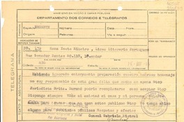 [Telegrama] 1944 ago. 16, Petrópolis, [Brasil] [a] Iveta Ribeiro