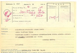 [Telegrama] 1952 nov. 10, Napoli, [Italia] [a] presidente Carlos Ibañez, [La] Moneda, Santiago, Chile