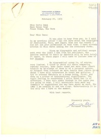 [Carta] 1963 Feb. 20, 55 Arlmonte Drive, Berkeley 7, California, [EE.UU.] [a] Miss Doris Dana, Hack Green Road, Pound Ridge, New York, [EE.UU.]