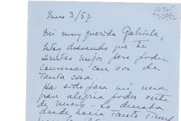 [Carta] 1957 ene. 3 [a] Mí muy querida Gabriela