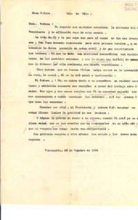 [Carta] 1944 oct. 28, Petrópolis, [Brasil] [a] Exma Señora Idle de Ríos