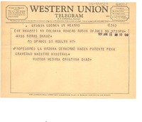 [Telegrama] 1957 jan. 11, México DF, México [a] Doris Dana, New York, [Estados Unidos]