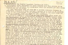 [Carta] [194?] jul. 19, [Brasil] [al] Excmo. Señor Don Gabriel González, Santiago de Chile