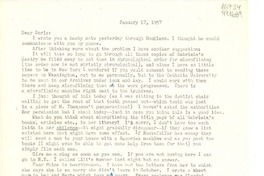 [Carta] 1957 Jan. 17 [a] Dear Doris [Dana]