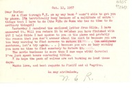 [Carta] 1957 Oct. 12 [a] Dear Doris [Dana]