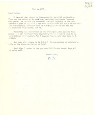 [Carta] 1958 May 4 [a] Dear Doris [Dana]