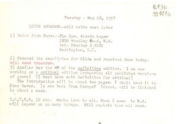 [Carta] 1957 May 28, [Estados Unidos] [a] [Doris Dana]