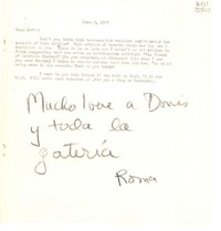 [Carta] 1957 June 3, [Estados Unidos] [a] Dear Doris
