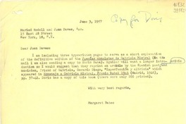[Carta] 1957 June 3, [Estados Unidos] [a] Marie Rodell and Joan Daves, Inc., 15 East 48 Street, New York