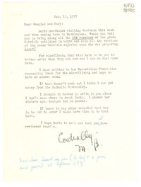 [Carta] 1957 Jan. 15, [Estados Unidos] [a] Dear Douglas and Mary