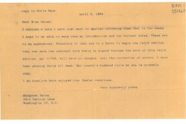 [Carta] 1964 Apr. 3, [Estados Unidos] [a] Dear Miss Daves