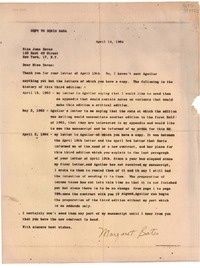 [Carta] 1964 Apr. 14, [Estados Unidos] [a] Dear Miss Daves