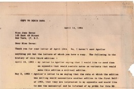 [Carta] 1964 Apr. 14, [Estados Unidos] [a] Dear Miss Daves
