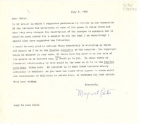 [Carta] 1965 July 6, [EE.UU.] [a] Dear Doris [Dana], copy to Joan Daves