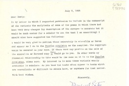 [Carta] 1965 July 6, [EE.UU.] [a] Dear Doris [Dana], copy to Joan Daves