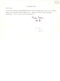 [Carta] 1967 Oct. 27, [EE.UU.] [a] Dear Doris [Dana]