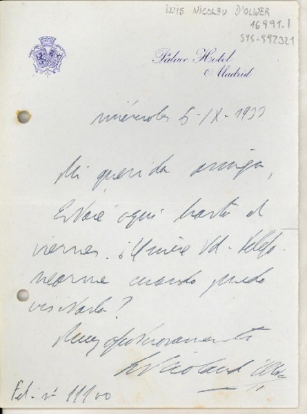 [Carta] 1947 ene. 6, La Serena, [Chile] [a] Gabriela Mistral, Los Angeles, Estados Unidos