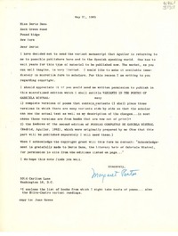 [Carta] 1965 May 21, Washington D. C., [Estados Unidos] [a] Miss Doris Dana, Hack Green Road, Pound Ridge, New York