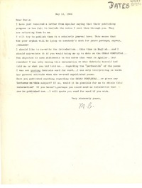 [Carta] 1965 May 14, [Estados Unidos] [a] Dear Doris