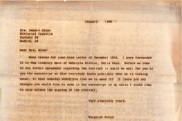[Carta] 1966 Jan., Washington D. C., [Estados Unidos] [a] Sra. Amparo Soler, Editorial Castalia, Zurbano 39, Madrid