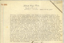 [Carta] 1947 mar. 30, [Guayaquil, Ecuador] [a] Gabriela [Mistral, Monrovia, California, Estados Unidos]