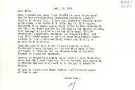 [Carta] 1980 Sept. 10, Washington D. C., [Estados Unidos] [a] Doris Dana, Hildreth Lane, Bridgehampton N. Y.