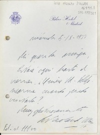 [Carta] 1933 sep. 6 [a] [Gabriela Mistral], Petrópolis, [Brasil]